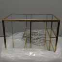 Glass Tea Bag Organizer for Counter, 2-Tier Teabag Organizer Storage Holder for Tea Bags, Glass Caddy Box Containers, Rack Teabag Station Stand for Cabinet Kitchen, 2-Tier, Gold