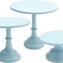 VIKKSAER 3 PCS Blue Cake Stand Set, 8/10/12 Inch Metal Dessert Display Stand, Suitable for Weddings, Birthdays, and Parties