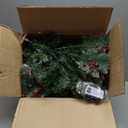 Timer - 2 Pack 24 Inch Lighted Outdoor Christmas Tree Urn Fillers Decorations,Warm White&Colorful Lights 8 Mode,Snowy Pinecones Red Berries Battery Operated Tripod Stake Holiday Planters Porch Pathway