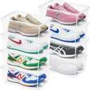 Superio Shoe Box Modern Storage Container 8 Pack - 6.5 Quart/6 Liter, Stackable Plastic Shoe Box Organizer (13.5"L x 8.35"W x 5.2"H)