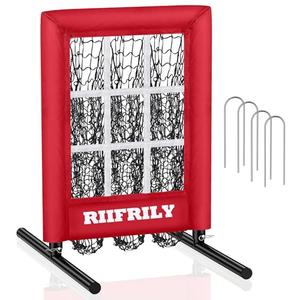 Heavy-Duty 9 Hole Baseball Pitching Net with Pitching Target Pockets, Regulation Size Strike Zone, Portable Adjustable Height Pitcher Training Equipment for Baseball/Softball Practice
