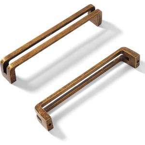 Antique Brass zinc Alloy Cabinet pulls, Vintage Retro 5 Inch 128mm Hole Center Cabinet Handles for Drawer, Cupboard, Wardrobe, Dresser - 12 Pack