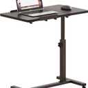 Over The Bed Table with Wheels Rolling Cart Tilting Sofa Laptop Stands Hospital Tray Medical Overbed Table (Black)