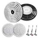 4 Pack S7001 Upgraded Steam Mop Replacement Brush Pads, Compatible with Shark S8201/S8001/S7201/S7000 Series Steam and Scrub Mop, Nylon Bristle for Polishing Hard Floors (2 White, 2 Gray)