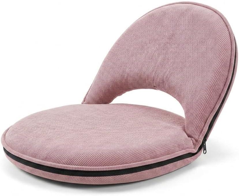 Foldable Floor Chair with Adjustable Back Support - Comfy Cushioned Floor Seat Recliner for Kids & Adults - Flexible Classroom Seating, Gaming Reading Meditation Chair, Pink, 18.5"D x 20.5"W x 20.5"H