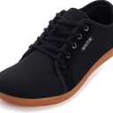 WHITIN Women's Minimalist Barefoot Shoes | Zero Drop Sole | Wide Width Fashion Sneaker (7.5 Wide, W81 | Black Gum)