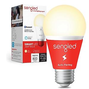 Sengled Alexa Light Bulb, S1 Auto Pairing with Alexa Devices, Warm Smart Light Bulbs, Bluetooth Mesh Smart Home Lighting, E26 60W Equivalent, 800LM, 1-Pack