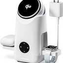 3-in-1 Charging Station for Apple & Samsung - Qi2 Certified 15W Rotating Wireless Mag-Safe Charger Stand for Apple - iPhone 17 16 15 14 13 12, AirPods, Apple & Galaxy Watch, Samsung S25 S24 Bud(White)