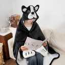 Tian Zhun Boston Terrier Gifts for Women Boston Terrier Blanket Fluffy Super Soft Flannel Adult Animal Hooded Blanket for Women Mothers Day Christmas Birthday
