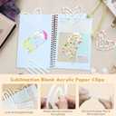 20 Pack Acrylic Sublimation Blanks Paper Clips Jumbo Set 4x2 Inch Sublimation Bookmarks and 3.2x3 Inch Heart Clear Paperclips for School Classroom Office Home DIY Supplies