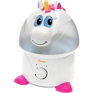 Crane Unicorn Ultrasonic Cool Mist Humidifier with Auto Shut-Off, For Baby Nursery and Kids Room, 1 Gallon Tank, Animal Humidifier For Kids Room