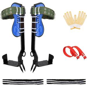 Tree Climbing Spike Set Safety Adjustable Belt Lanyard Rope Rescue Belt 2 Gears (Regular Foot Set)