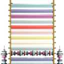 Wrapping Paper Wall Rack, 12-Layer Wrap Organizer Storage, Wall Mount Ribbon Dispenser Holder Wrapping Station Display Racks for Craft Room Flower Shop (Golden) (31.5x7.9x47.2in)