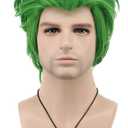 VGbeaty Men Women Short Straight Green Halloween Cosplay Costume Anime Wig