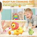 Baby Music Toy Duck Baby Belly Time Toys 12 Months Newborn Development Crawling Toy Glowing Walking Singing Toys 3-4 Years Old Boys and Girls Gifts (Yellow)