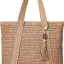 Pleneal Beach Bags for Women - Women Beach Tote Bag, Summer Mesh Hollow Shoulder Tote for Holiday Market