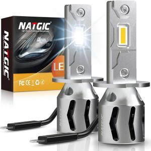 H3 Light Bulbs80W 16000LM Plug-N-Play 1:1 Size BulbSuper Brighter Fog LightsXenon White H3 Replacement Light BulbsPack of 2