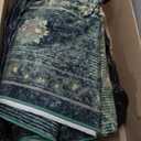 6x9 Vintage Rugs for Dining Room, Washable Rugs Non Slip Large Area Rug for Living Room Bedroom Office, Floor Decoration Big Rug Mat Low-Pile Kid & Pet Friendly(Border Green)