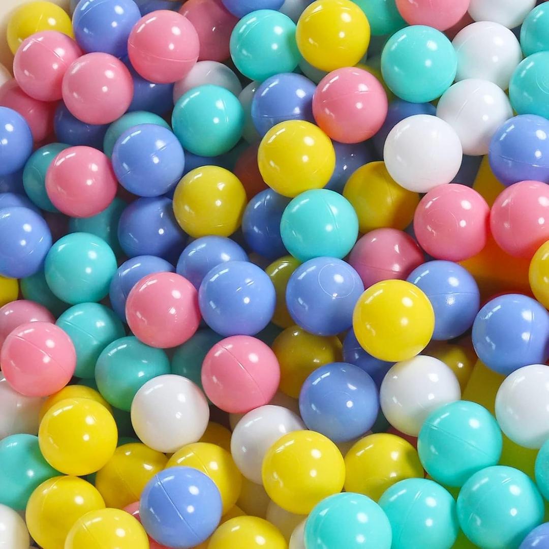 100 Pack Balls for Ball Tent, BPA Free Colorful Plastic Balls Baby Play Balls for Ball Pit, Bounce House, Baby Pool & Playhouse, 2.17"