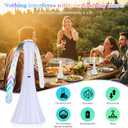 Fly Fans for Tables Rechargeable, Fly Repellent Fans to Keep Flies Away by Soft Blades, Food Fans for Camping, Picnic, Fishing, Fly Repellent Outdoor Patio,2PCS, White