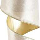 Champagne Wired Ribbon 4 Inch x 10 Yards Champagne Gold Velvet Ribbon for Gift Wrapping, Christmas Tree Decorations, Large Bows, Wreath & Garlands