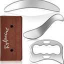 3 in 1 Guasha Massage Tool, Grade Stainless Steel Scraping Tool for Soft Tissue Upgrade Physical Therapy Stuff,Used for Back, Legs, Arms,Neck,Shoulder, Gua sha Tool (Square+S-Shape+D-Shape)