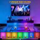 OCATO Rechargeable Table Lamp with 7 RGB: Portable Desk Lamp 3 Color Stepless Dimming Wireless Metal Battery Operated Cordless LED Lamps for Indoor Outdoor Bedroom Restaurant Coffee Shop Camping Gold