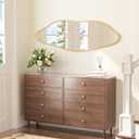 Keonjinn 60x20 Inch Gold Irregular Mirrors for Wall, Full Length Mirror