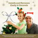 Large Silver Bow Christmas Tree Topper,9.4 Inch Metal Tree Topper,Silver Bow Christmas Decorations for Xmas Home Decor Holiday Party Indoor Outdoor Shop Office