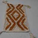 JOJUSIS Boho Lumbar Throw Pillow Covers with Handmade Tassels Decorative Woven Tufted Orange Pillowcase for Couch Bedroom 12 x 20 Inch Orange B