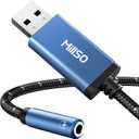 MillSO USB to 3.5mm Jack Audio Adapter - Durable Braided/Smart Chip TRRS 3.5mm Aux to USB External Stereo Sound Card for Headphones, Speakers, PS4, PC, Laptop (1 Feet - Braided)