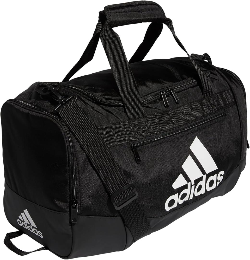 adidas Unisex Adult Defender 4.0 Gym Duffel Bag for Men and Women (Medium (66L), Black/White)