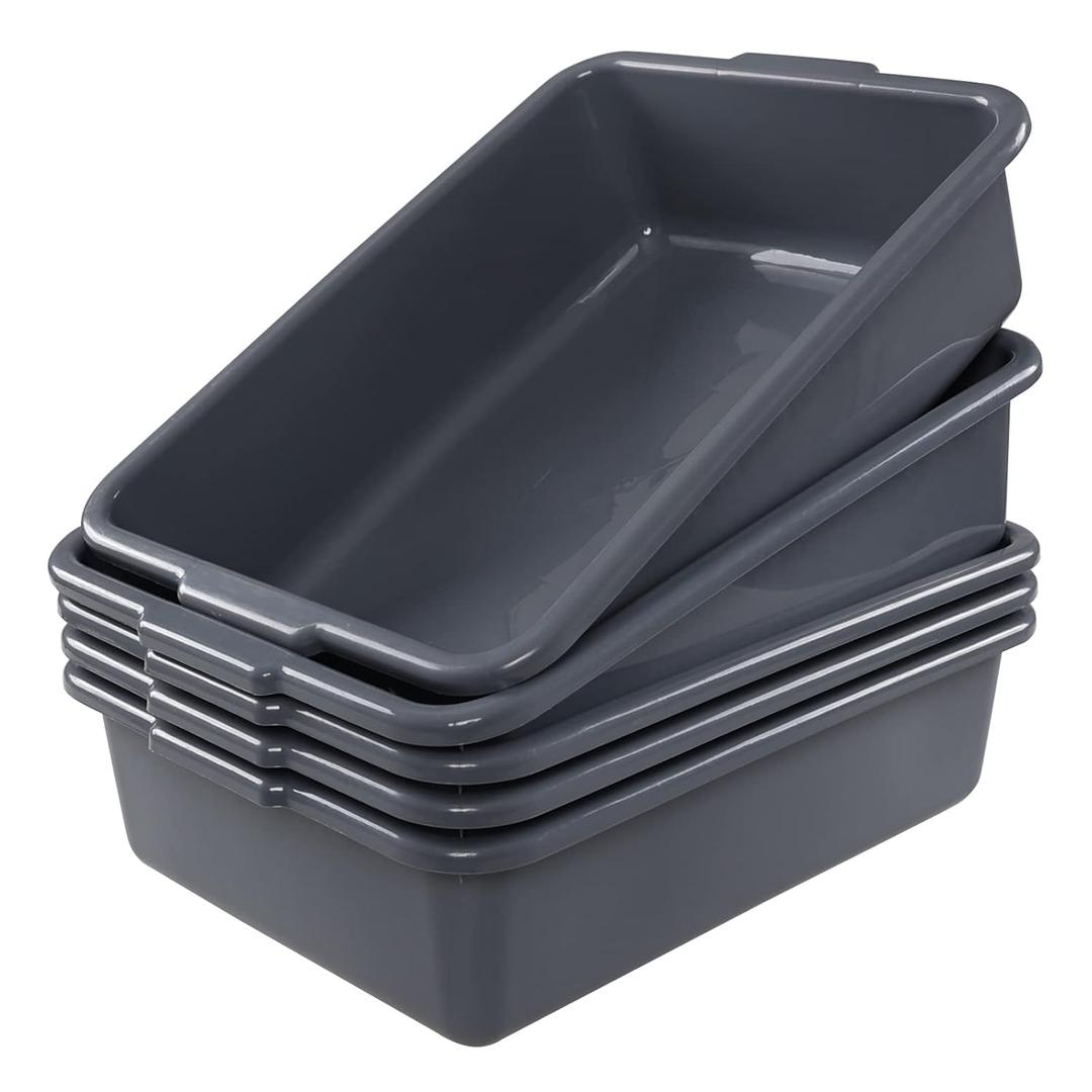 8 Liter Commercial Bus Tub, Plastic Bus Utility Box, 5 Packs
