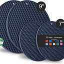 Joyhalo Trivets for Hot Dishes - Hot Pads for Kitchen, Silicone Pot Holders for Hot Pots and Pans, Silicone Mats for Kitchen Countertops, Table, Flexible Easy to Wash and Dry, Navy