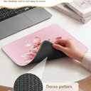 2 x Seorsok Cute Aesthetic Big Lily Flowers Mouse Mat,Premium Textured Mouse Pads for Office Laptop,Washable Square Mousepads with Extended Stitched Edges Non Slip Rubber Base 9.5"x7.8"x0.07" Inch,Pink