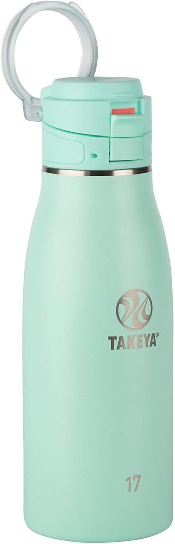 Takeya Traveler Insulated Travel Mug, Leak Proof Lid, 17 Ounce, Aqua