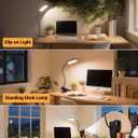 Clip on Light,9 Brightness+5 Color Rechargeable Desk Lamp,4000mAh Battery Operated Lights,450 Lumen 48 LED Desk Lamp with Clamp Light,Cordless Reading Lamps for Bed/Headboard/Bedside Table