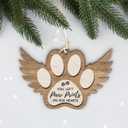 2 x Angel Wings Paw Print Christmas Ornament  Pet Memorial Ornament for Dogs, Sympathy Gift for Bereaved Pet Owners, Remembrance Keepsake for Dog Lovers, Wooden Xmas Ornament