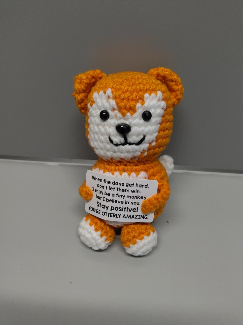 Mini Funny Positive Crochet Animals,Inspirational Handmade Crochet for Girl and Teenage Friends Emotional Small Gift for Birthday Graduation Teacher Appreciation,Cute Stuff Emotional Cheer Up Support