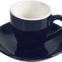 ionEgg Porcelain Espresso Cup with Saucer, Espresso shot Cup, 80ml/2.7Oz, Deep Blue