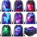 Sweetude 24 Pcs Galaxy Drawstring Bags, Outer Space Starry Night Party Favor Gift Treat Bags Birthday Decorations Supplies for Galaxy Theme Birthday Party Baby Shower Candy Goodie Rewards Prize Bag