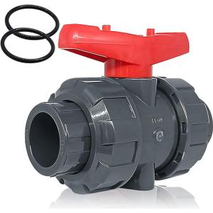 PVC Union Ball Valve, 2" Inch (DN50) True Union Full Flow Ball Valve with ASTM EPDM Oring, Slip Socket, Full Port for Water System