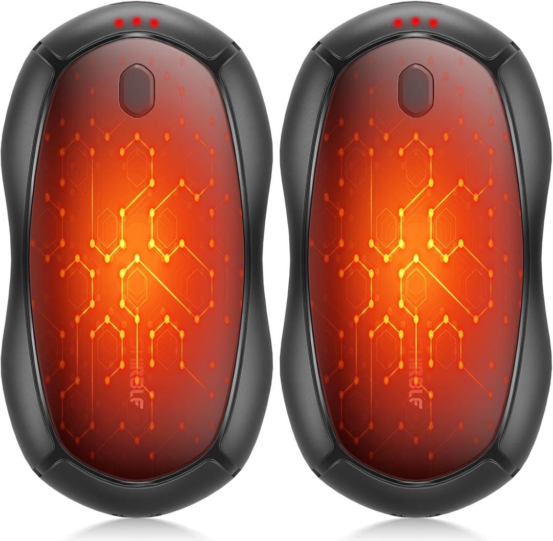 Hand Warmers Rechargeable, Electric Hand Warmers 2 Pack with Smart Chips Long Safe Heat, Portable Pocket Heater, Gifts for Christmas, Golf, Camping, Hunting, Stocking Stuffers