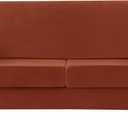 Stretch Sofa Slipcovers, Thick Velvet Sofa Covers for 2 Cushion Couch Soft Couch Cover Loveseat Sofa Covers Furniture Protector for Kids Pets (Medium, Burnt Orange)