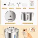 Cat Water Fountain Stainless Steel - 74oz/2.2L Automatic Large Pet Watering Bowl Dispenser for Indoor Dogs - Drinking Fountains with 3 Filter, Gifts for Cats and Kitty - Dog Waterer Bowls No Spill