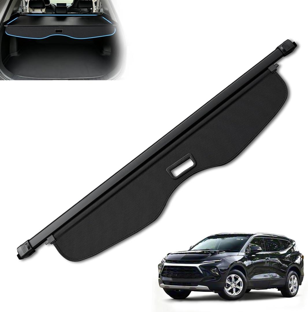 MIALUTY Cargo Cover for 2019-2024 Chevrolet Blazer Retractable Trunk Cover Blazer Accessories Anti-Peeping Privacy Screen,Trunk Luggage Shield Shade Carbon Fiber Texture (Not fit for Blazer EV)