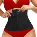 Waist Trainer for Women Lower Belly Waist Cincher for Women Tummy Control Girdle Hourglass Body Shaper Upgraded Waist Cincher Shapewear with Steel Bones Extender (Black, XL)