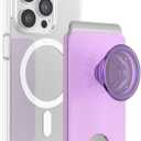 PopSockets Phone Wallet with Expanding Grip and Adapter Ring for MagSafe, Phone Card Holder, Wireless Charging Compatible, Wallet Compatible with MagSafe - Lavender