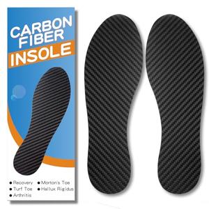 1 Pair Carbon Fiber Insole for Men Women Rigid Carbon Fiber Shoe Insert Carbon Fiber Foot Plate for Hallux Rigidus Limitus, Turf Toe，Morton's Toe (11.05” / 280mm - Men's 10.5 / Women's Size 11.5) 46