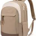 LOVEVOOK Laptop Backpack for Women, 15.6 inch Waterproof College Backpack Woman with Laptop Compartment Computer Bag Travel Backpack Purse, Large Black Computer Daypack for Work Casual, Beige Khaki